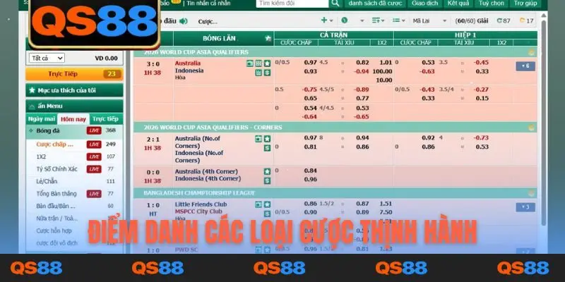 Điểm danh các loại cược thịnh hành